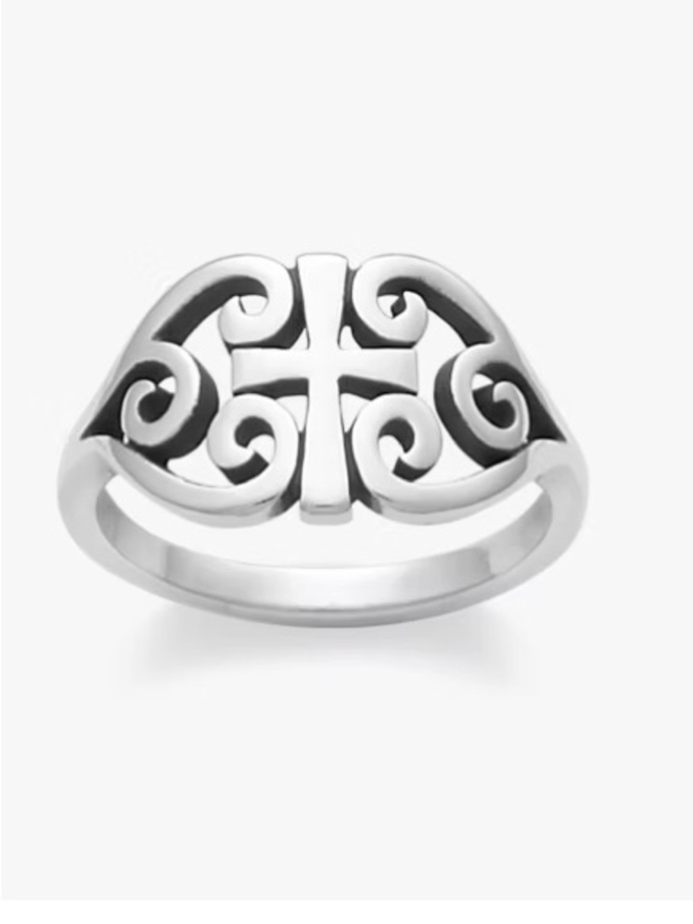 JAMES AVERY Spanish Scroll Cross Ring Silver Ornate Swirl Sz. 5